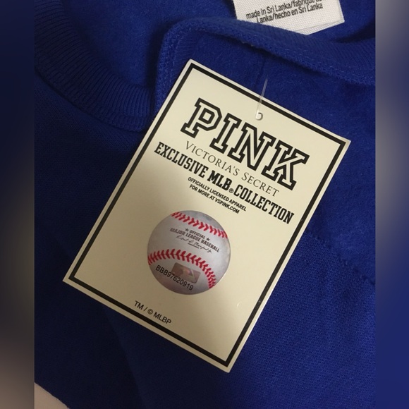 🆕VICTORIA’S SECRET PINK - S - NWT - TORONTO BLUE JAYS BASEBALL MLB VARSITY CREW - Picture 4 of 10